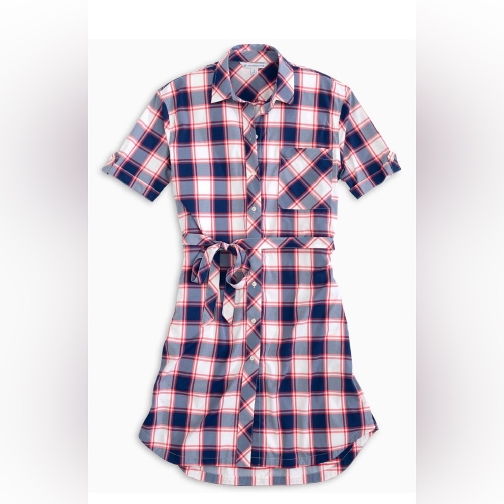 Southern Tide Intercostal Franca Plaid Shirt Dress in medium NWOT - Picture 13 of 13